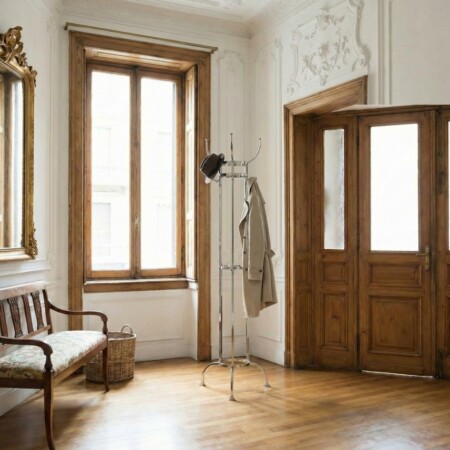 Nymbenburg Garderobe, Kleiderständer, Otto Blümel 1908, H 180 cm