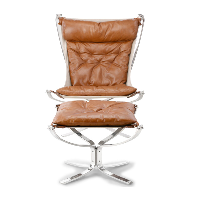 Falcon Chair Anilinleder cognac