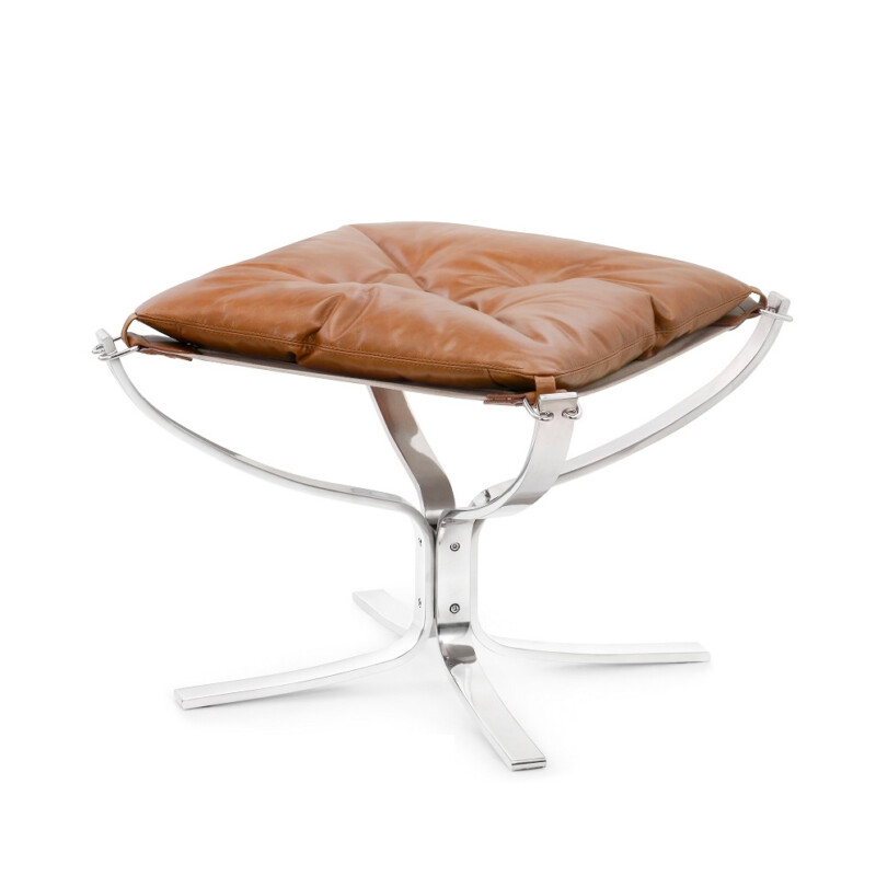 Falcon Chair Anilinleder Cognac - Fusshocker