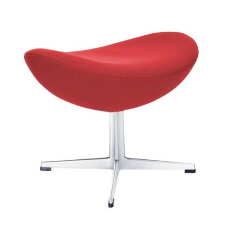 Eggchair Fusshocker, Kaschmirbezug, Entwurf Arne Jacobsen 1956