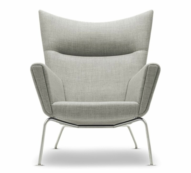 Wing Chair CH445, Hans J. Wegner, Ausführung Kaschmir-Stoff grey